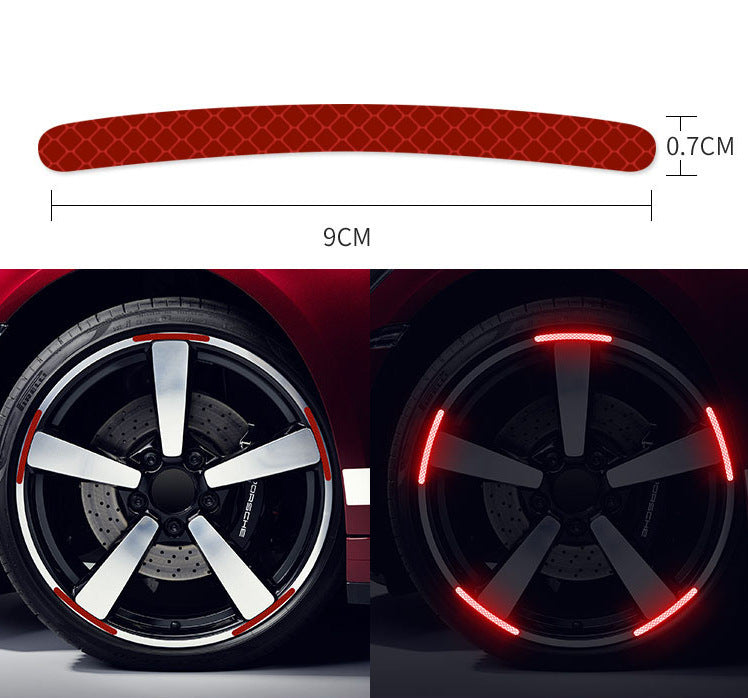 20PCs Car Wheel Hub Reflective Sticker Tire Warning Label