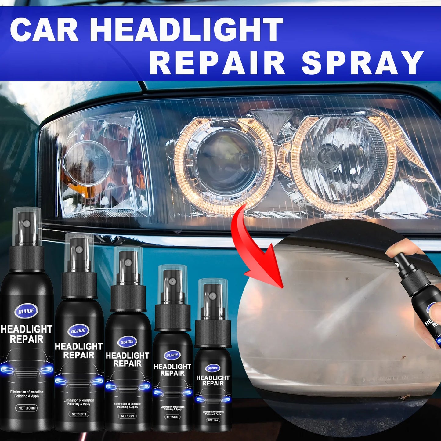 Car Headlight Restoration Polishing Kits